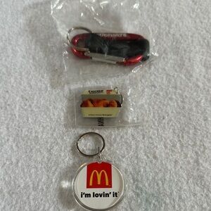 McDonald's Red Carabiner and Nuggets Keychain Set